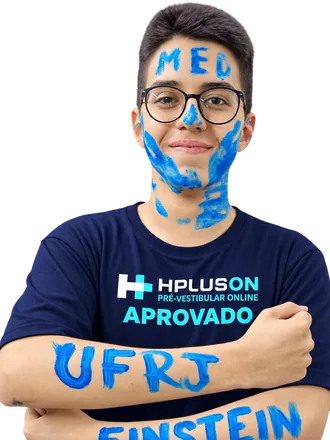 Aluna aprovada do HPLUSON com “USP Pinheiros” escrito no braço